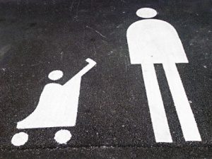 symbols of person and stroller